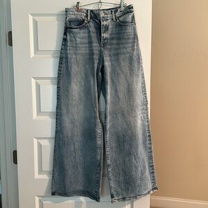 Express- High Waist Wide Leg Jeans - light wash